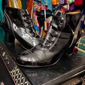 Re-Mix Vintage Reproduction Black Patent Leather Boots